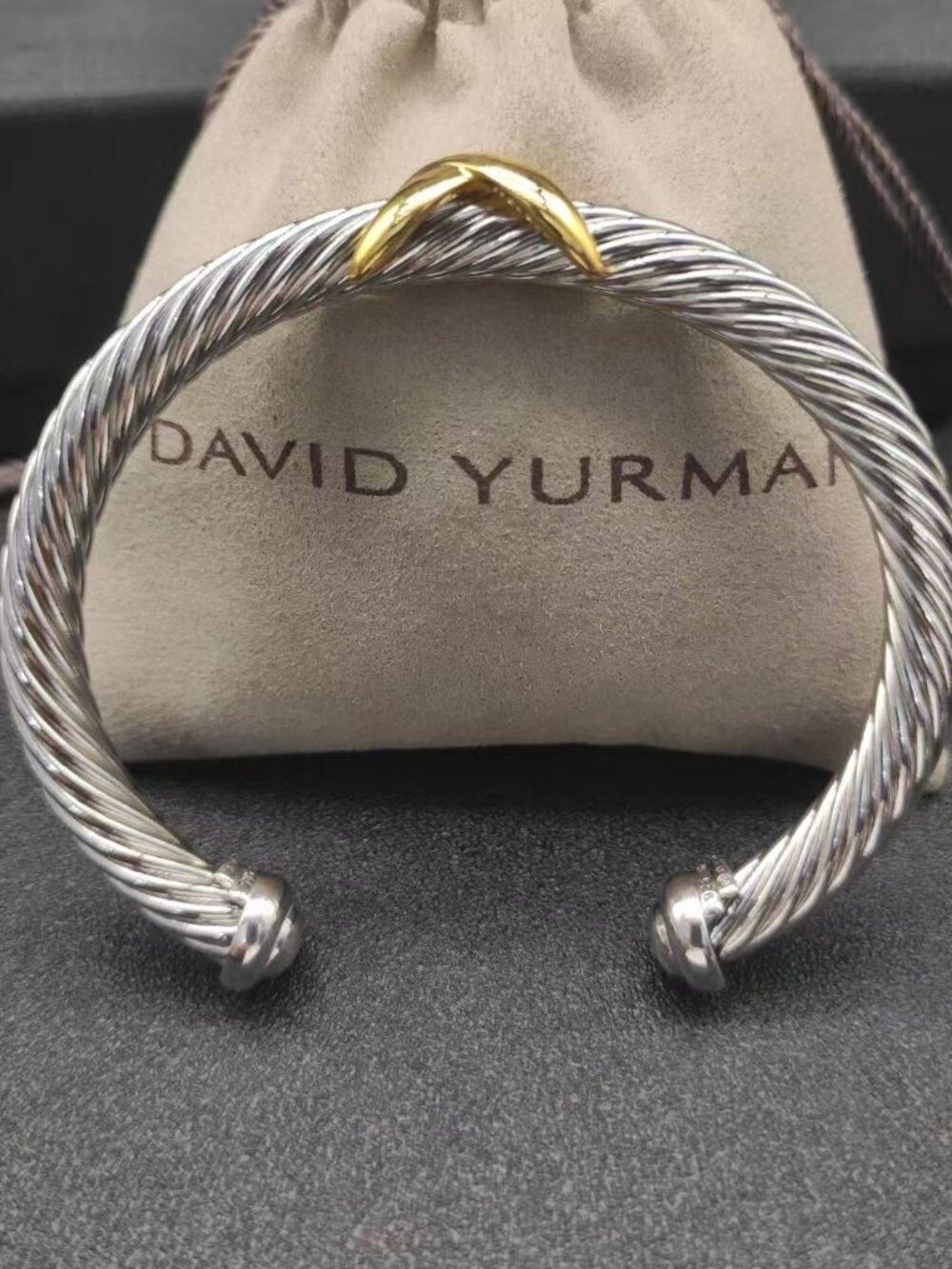 David Yurman Two-Tone X Bracelet - Picture 2 of 7